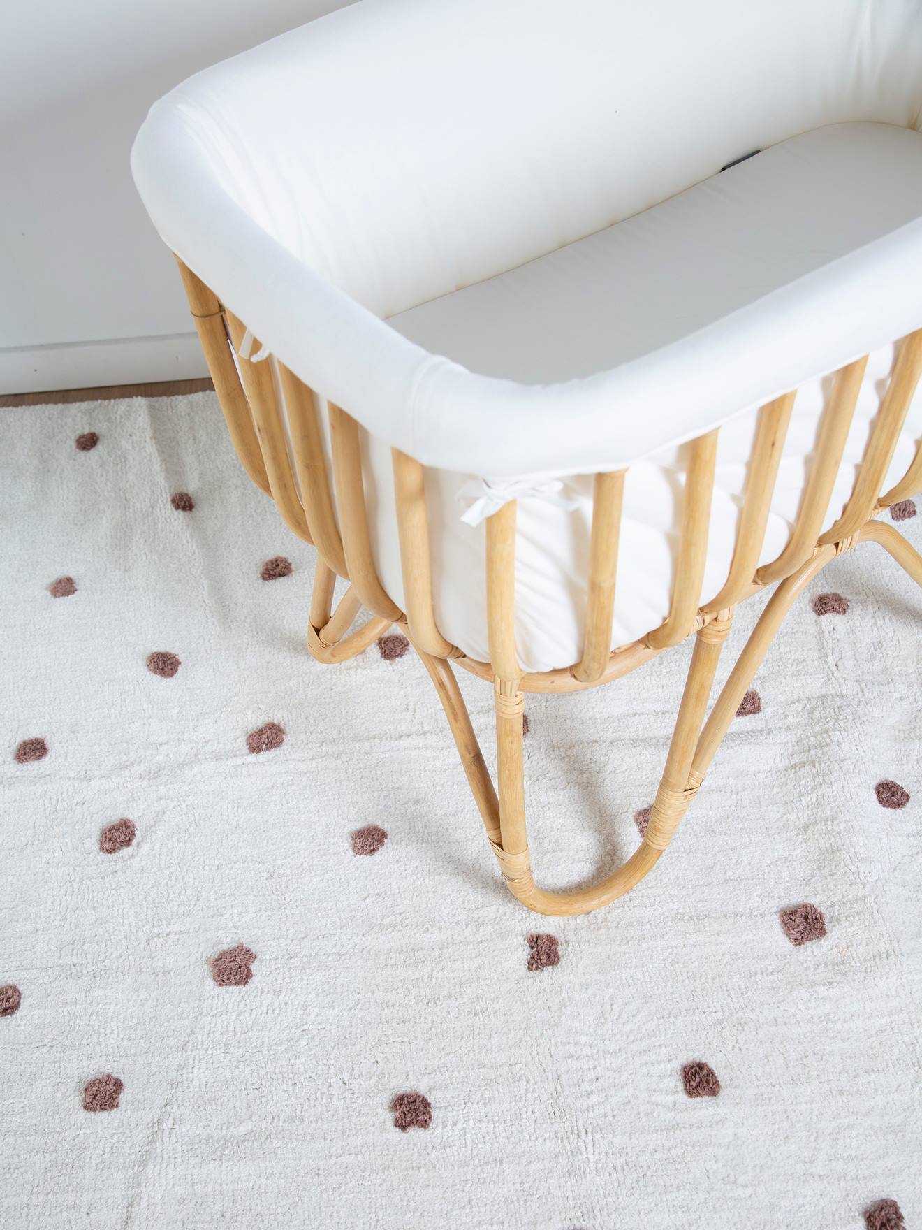 Berceau en rotin avec matelas CHILDHOME naturel