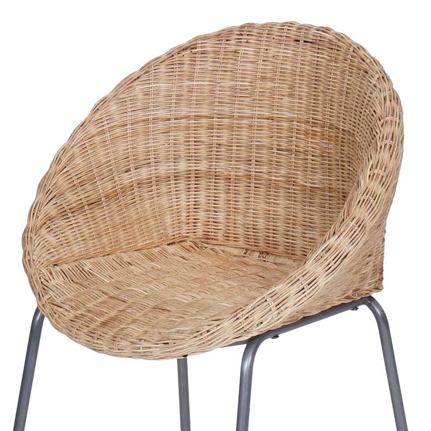 Casa Moro Rattanstuhl Runder Rattan Sessel Cintra Natur