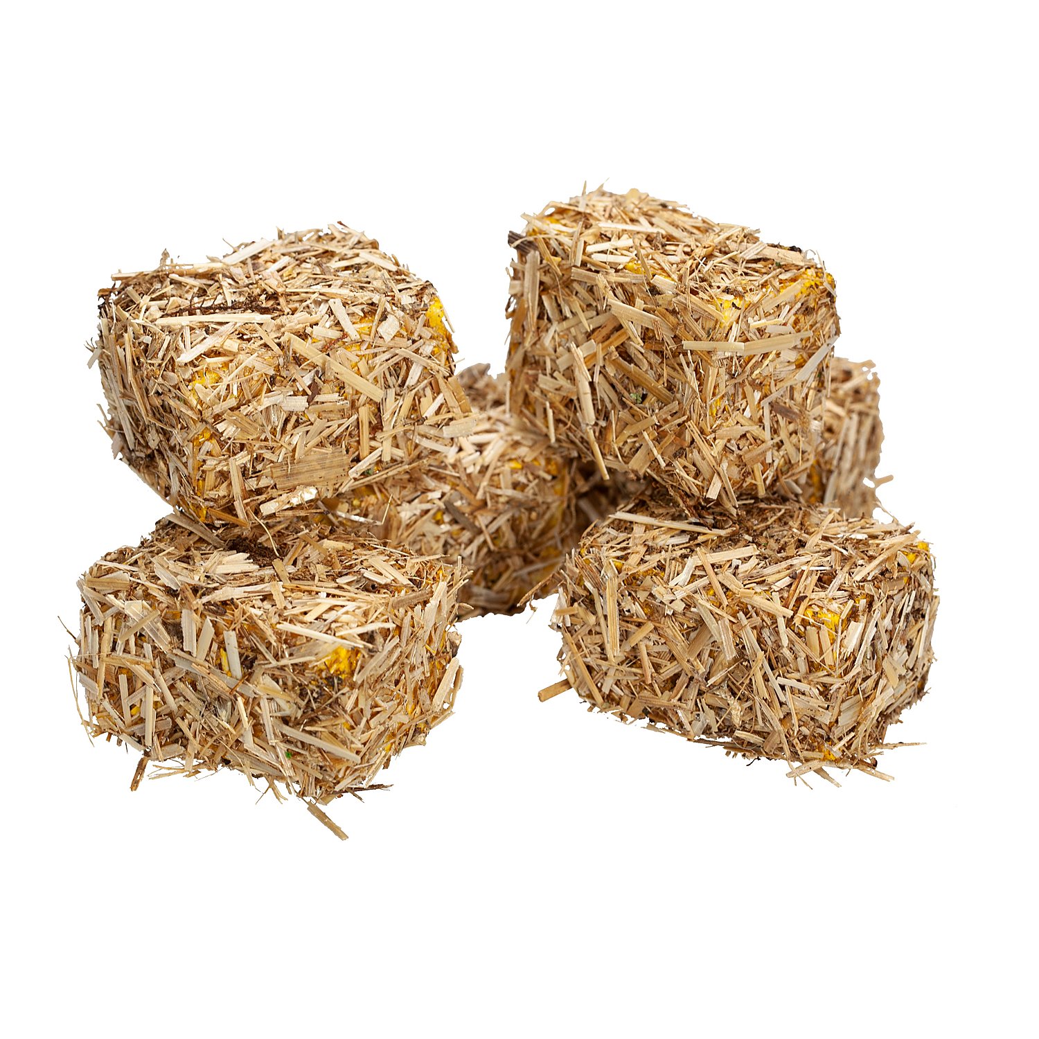 Strohballen, 3 x 2 x 2 cm, 6 Stück