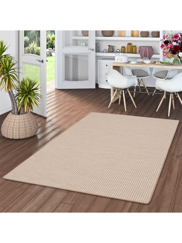Snapstyle In & Outdoor Teppich Flachgewebe Oslo Karo Modern in Beige günstig kaufen