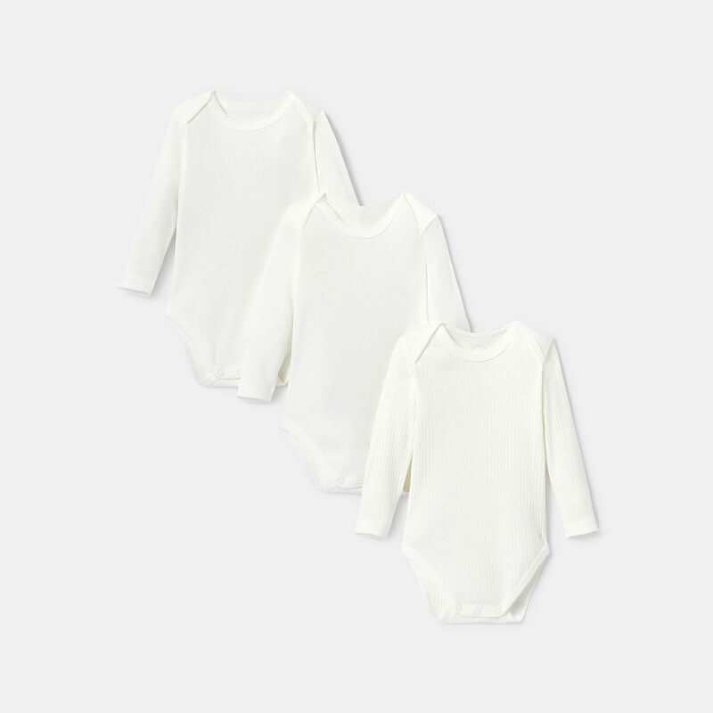Bodies unis en jersey doux (lot de 3) blanc mixte Absorba