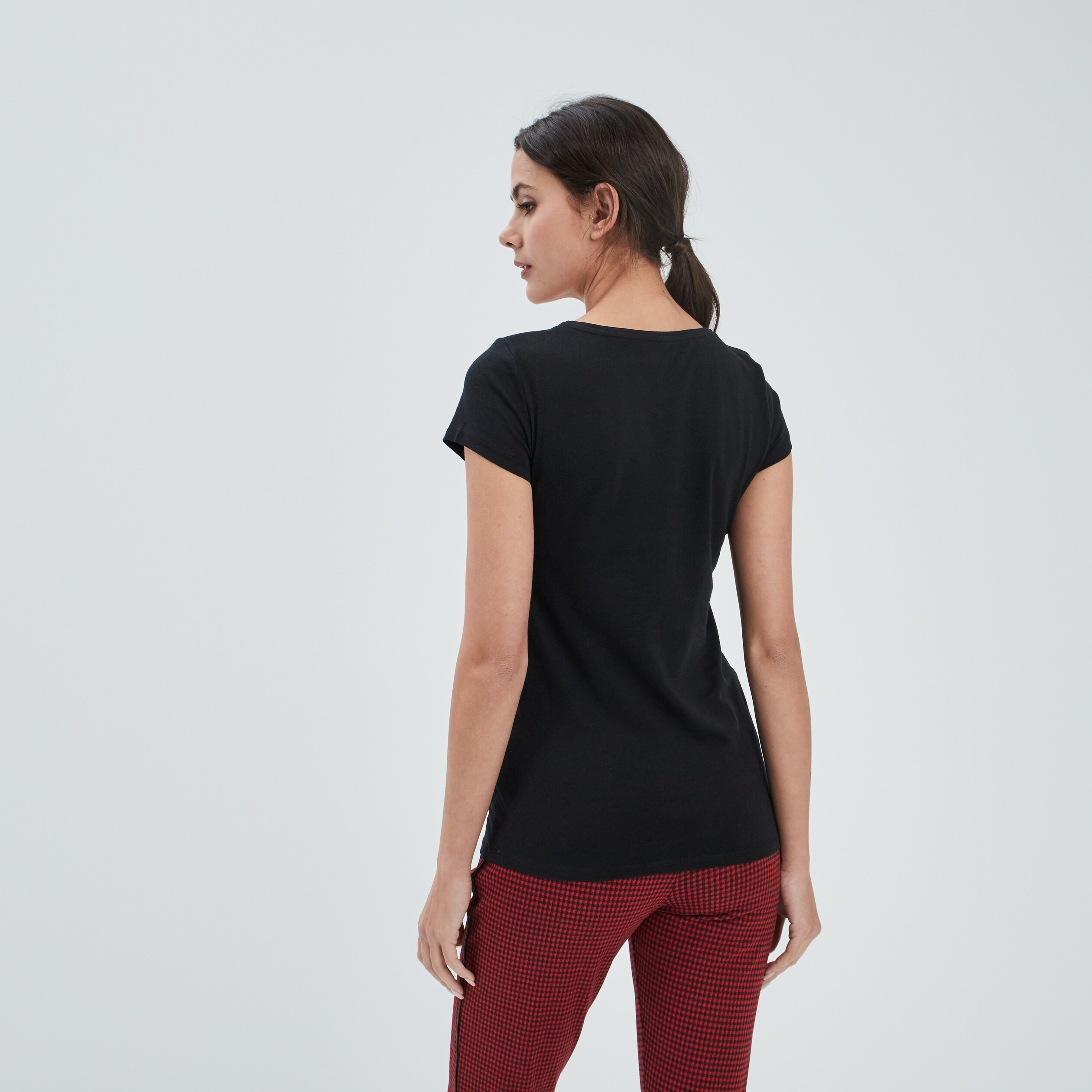 T-shirt manches courtes noir femme | La Halle