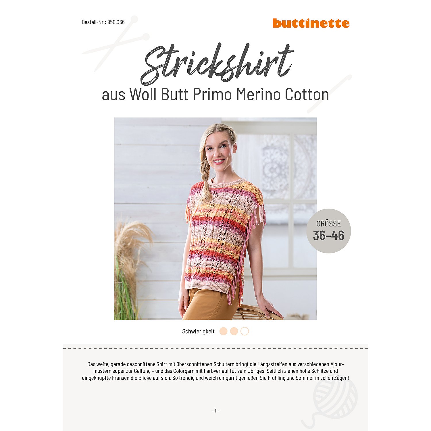 Strickanleitung - Shirt aus Woll Butt Primo Merino Cotton