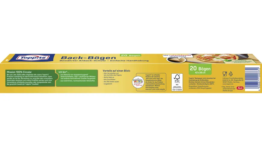 Toppits Backpapier-Bögen Rutschfest
