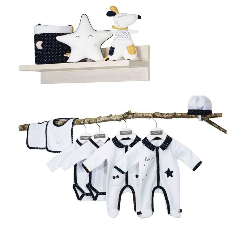 Pyjama velours col claudine Hello