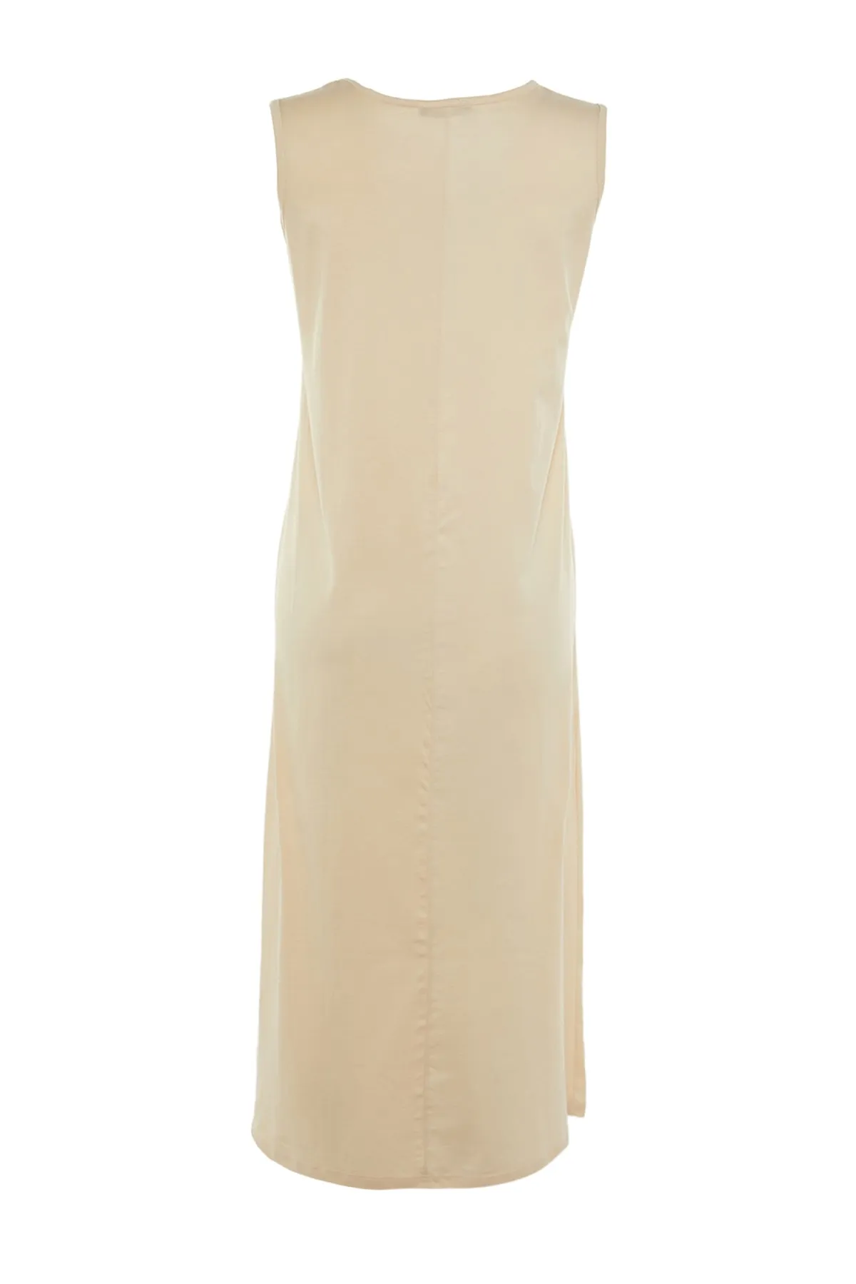 Trendyol Modest  Beiges ärmelloses Kleid mit Futter und Unterwäsche TCTSS21UK0034
