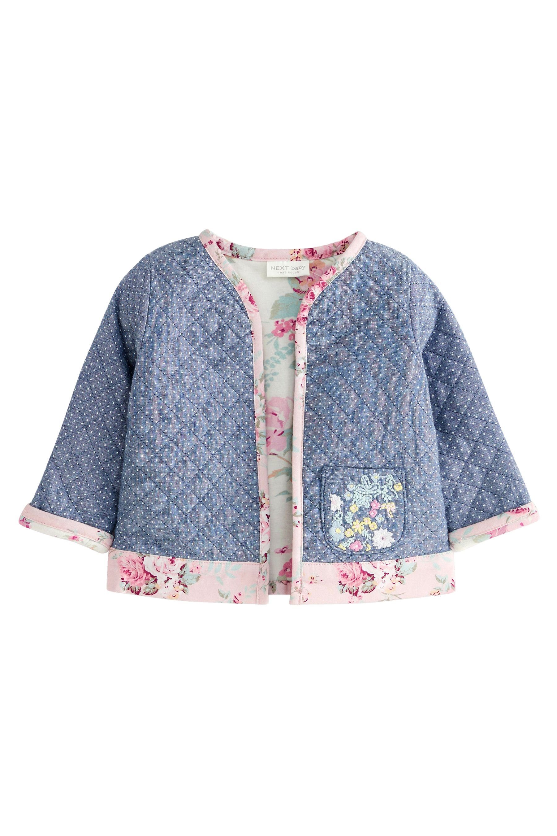 Next Strickjacke Baby-Steppjacke mit Patchwork (1-tlg)