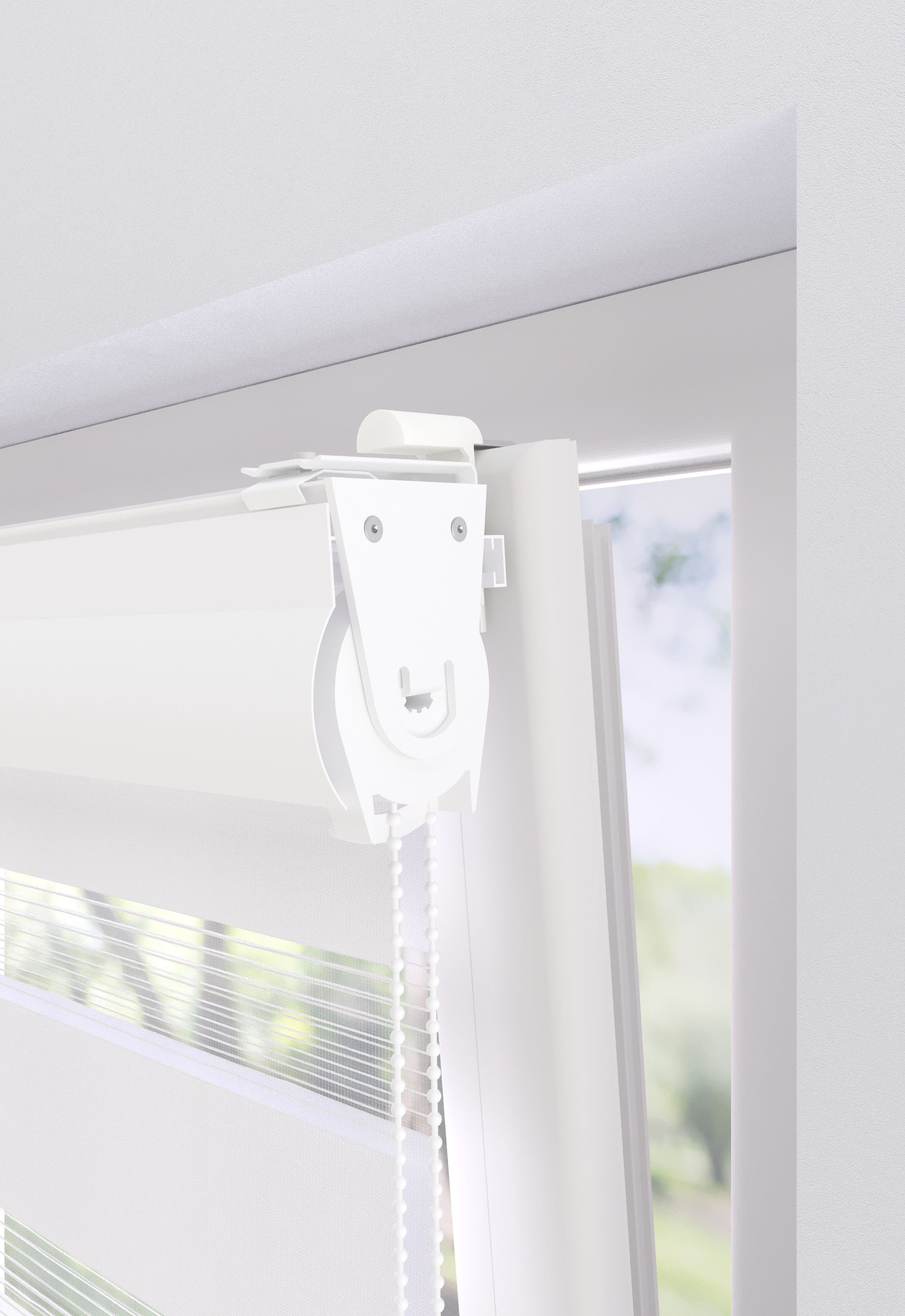 Doppelrollo Greta, my home, Lichtschutz, ohne Bohren, freihängend, Klemmträger mit Feststellschraube, mit Kassette, Befestigung mit Klemmträgern
