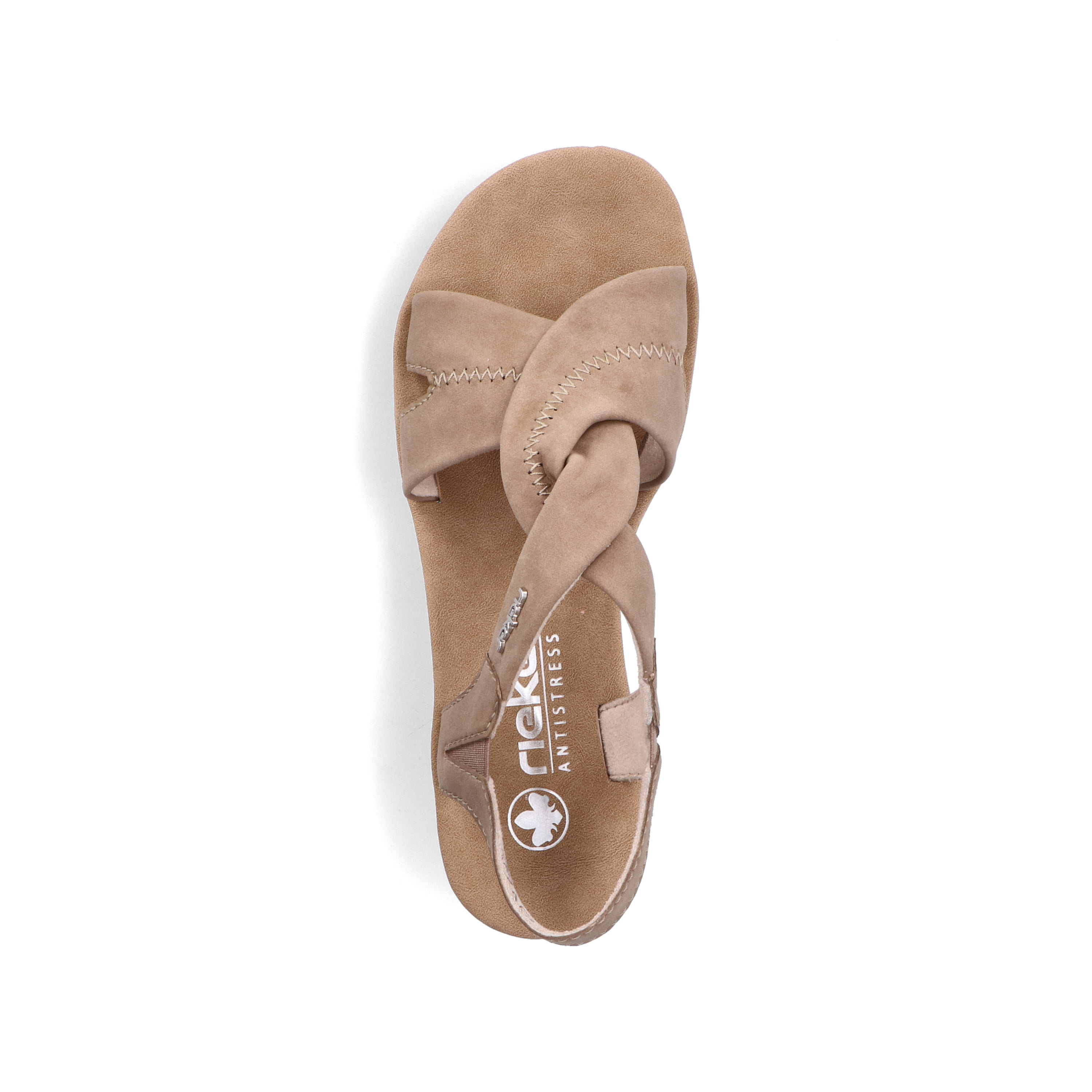Rieker Damen Keilsandaletten braun-beige