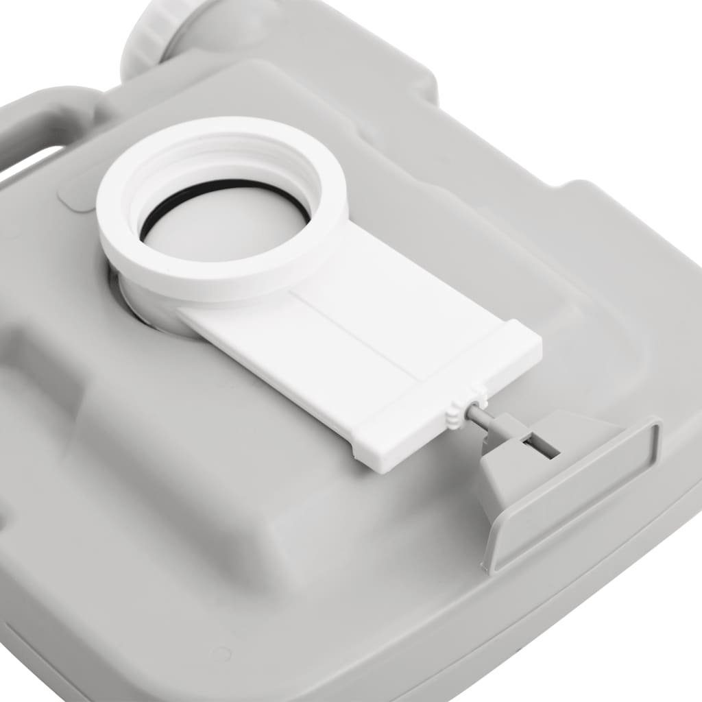 vidaXL Campingtoilette Camping-Toilette Tragbar Grau und Weiß 10 10 L HDPE