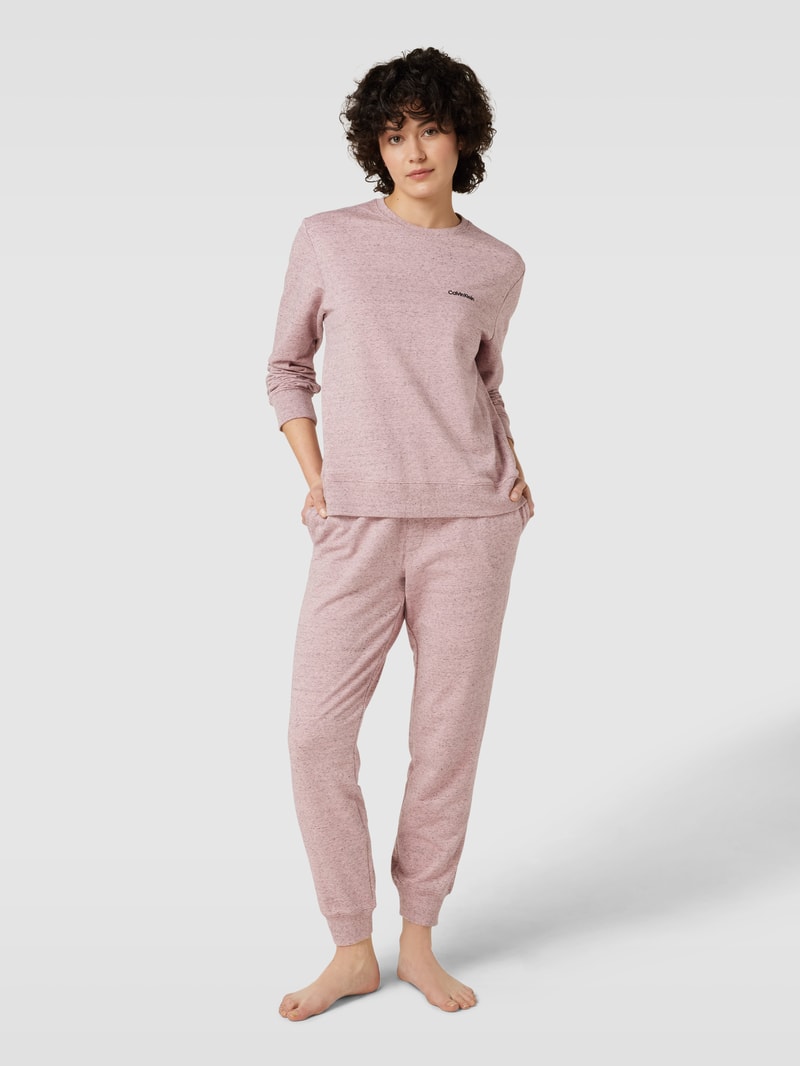 Sweatshirt mit Label-Stitching in flieder