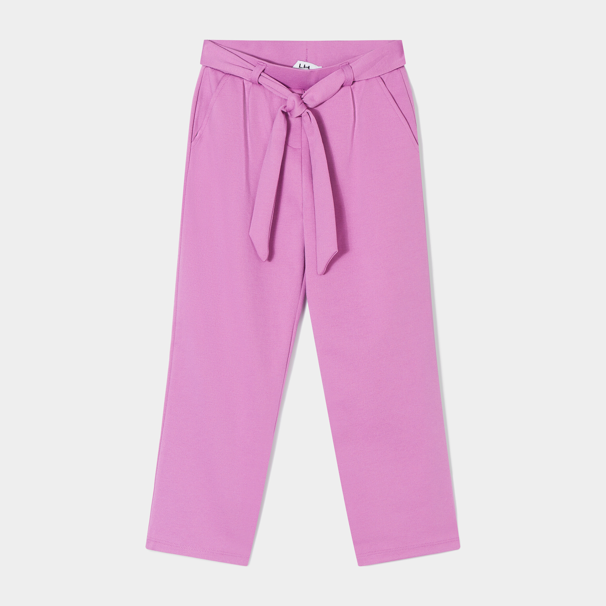 Pantalon jambe large avec ceinture violet fille | La Halle