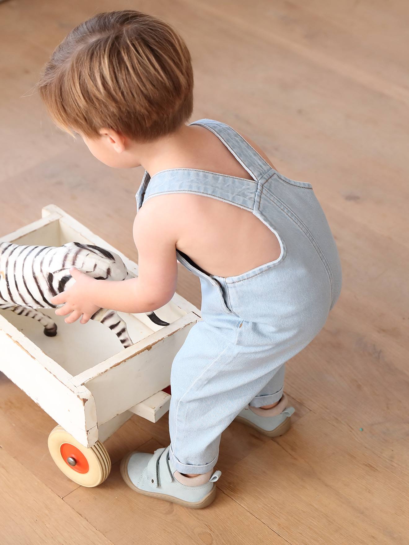 Vertbaudet Baby Latzjeans, Kontrast-Taschen - bleached