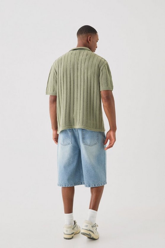 Kastiges Oversize Hemd in Khaki