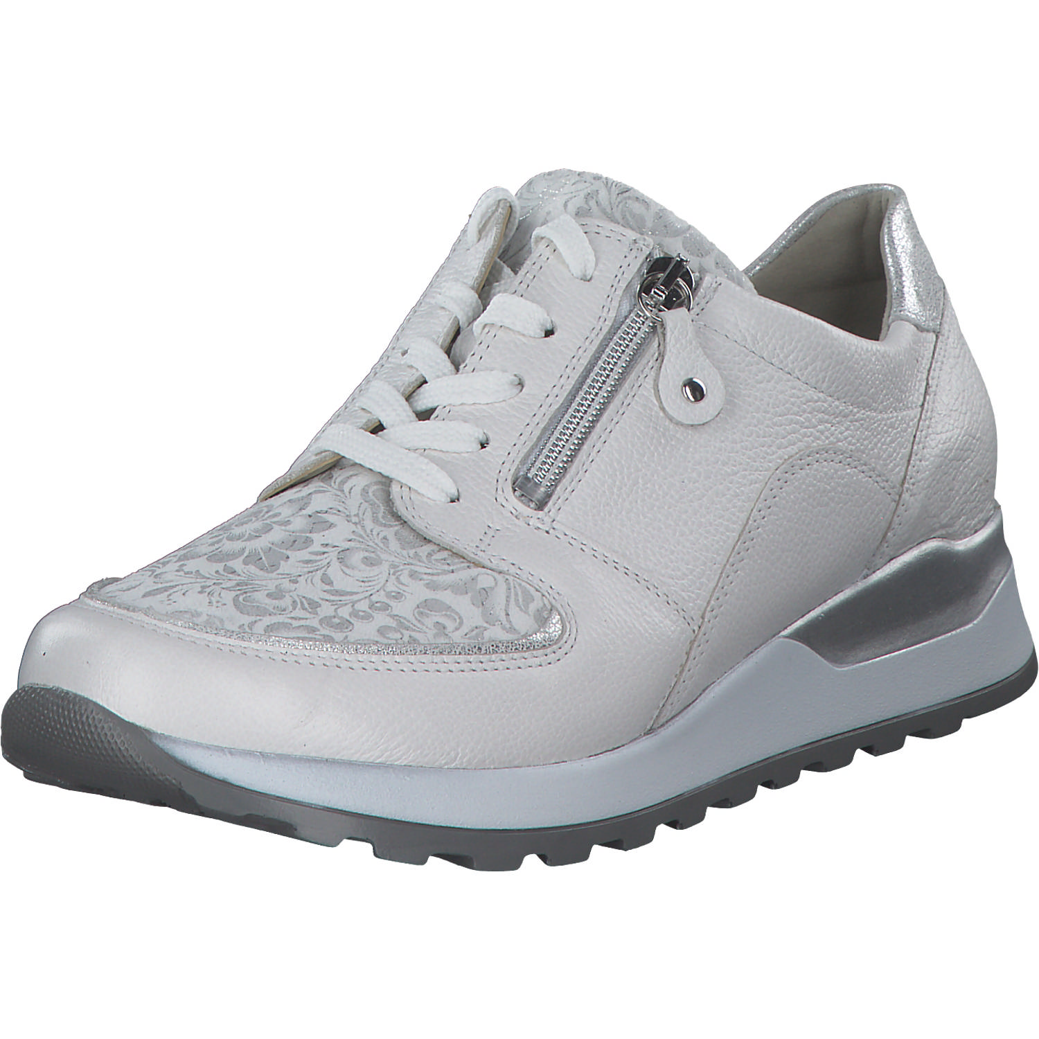 Waldläufer Hiroko Soft H64007, Sneakers Low, Damen, WEISS SILBER WEISS