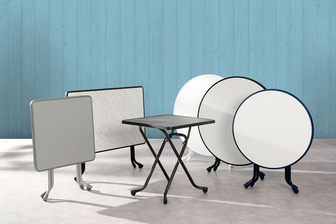 BEST Scherenklapptisch eckig 67x67cm weiss