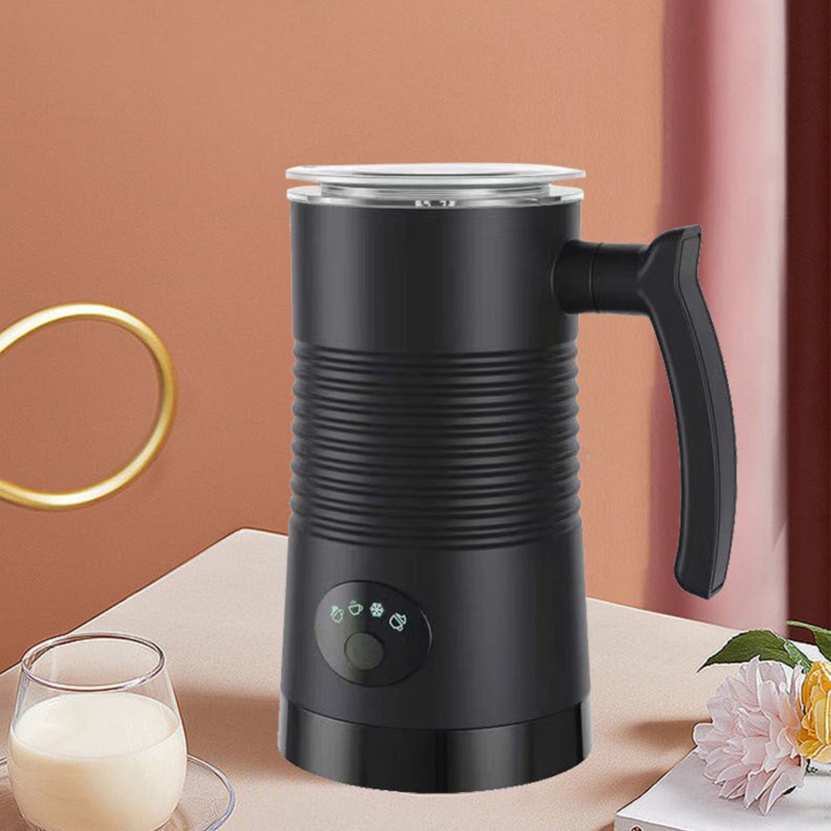 autolock Milchaufschäumer MilchaufschäUmer 4 in 1 Elektrisch MilchschäUmer Milk Frother, Leicht zu Reinigen für Kakao Hafermilch und HeißEn oder Kalten