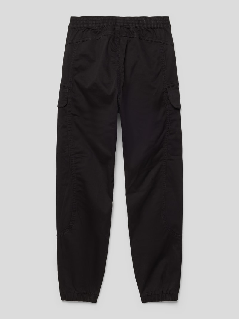 Cargohose mit Label-Stitching Modell 'SATEEN' in schwarz