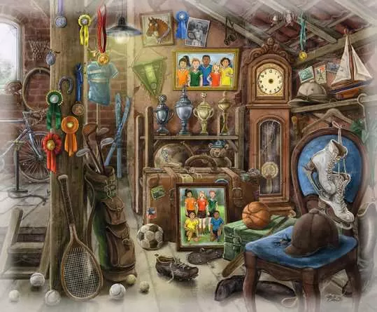 Puzzle 99 Teile - Im Gutshaus - Dachboden