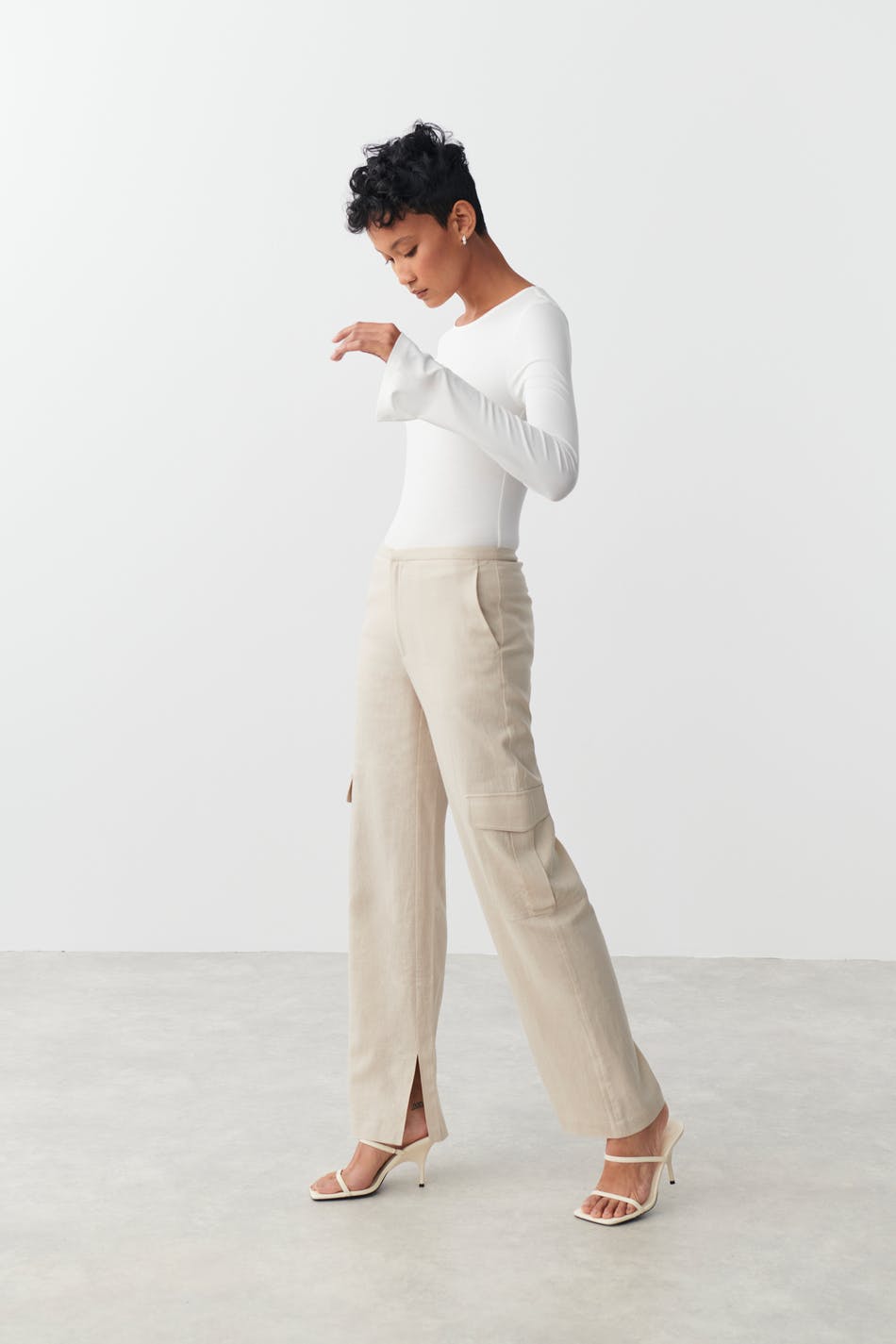 Sanna linen blend cargo trousers