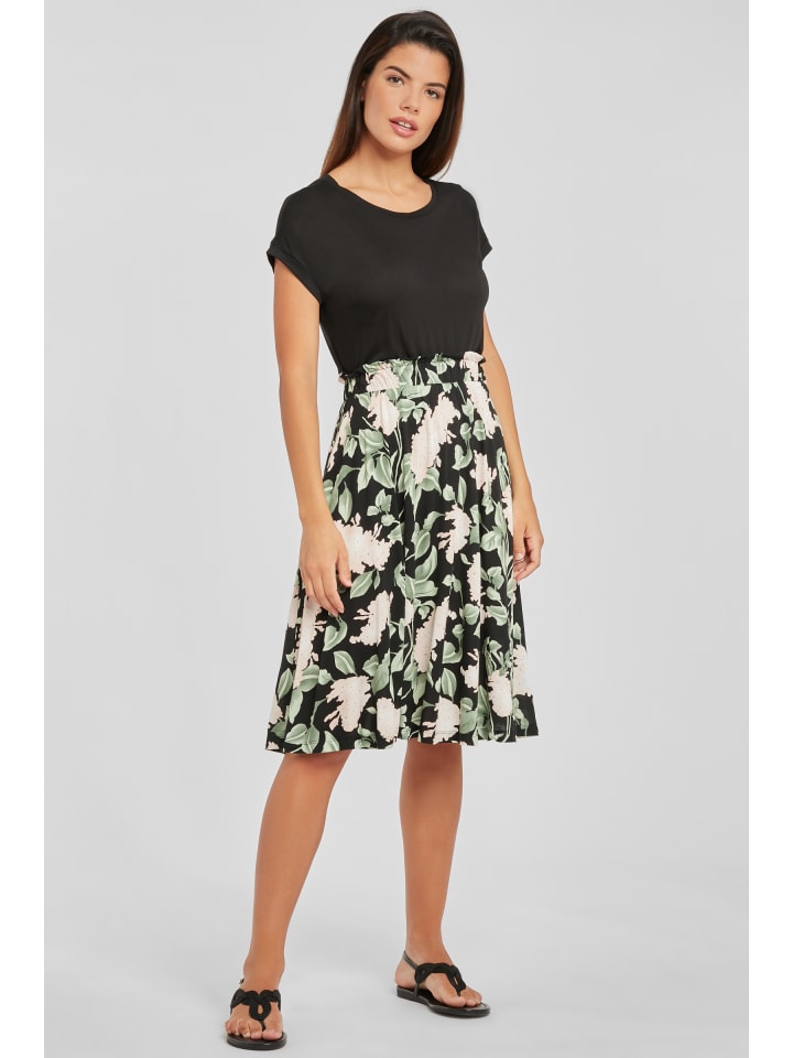 Buffalo Jerseykleid in schwarz-rosa-bedruckt günstig kaufen