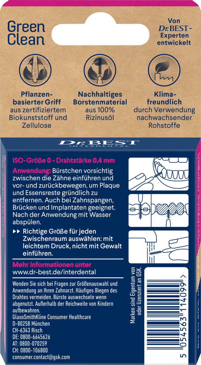 Interdentalbürsten GreenClean 0,4 mm ISO 0, 6 St