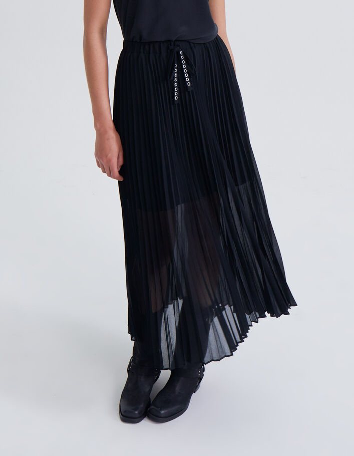 Jupe noire plissée femme