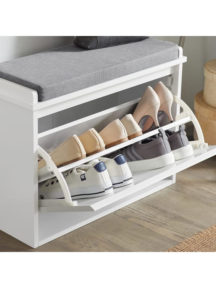 SoBuy Schuhkipper in Weiß - (B) 62 x (H)46 x (T)26cm günstig kaufen onesize