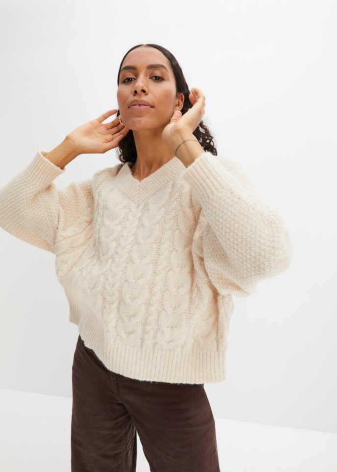 Pullover mit Zopfmuster