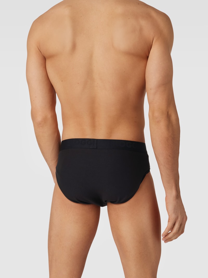 Slip mit Streifenmuster im 2er-Pack in schwarz