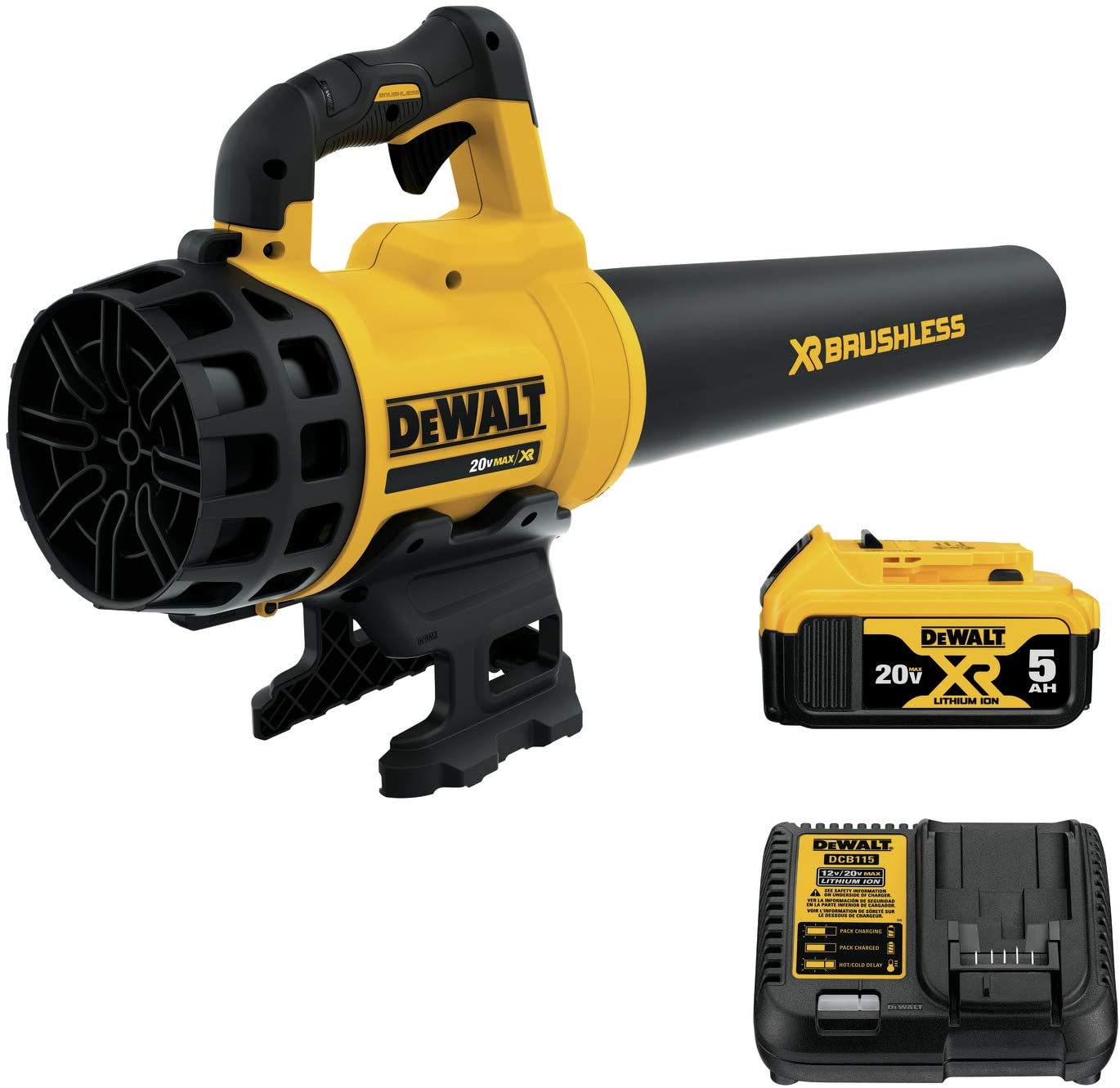 Soprador DEWALT 20V MAX XR sem escovas, bateria de 5AH (DCBL720P1)