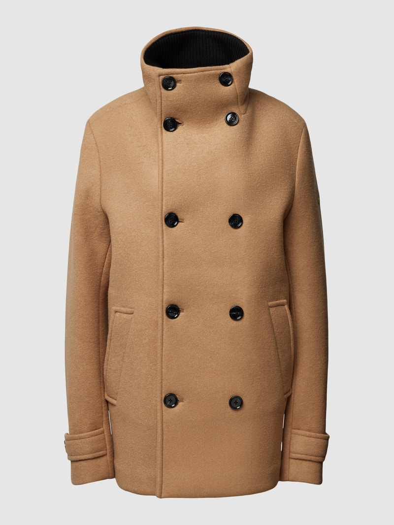 Jacke mit Stehkragen und Ärmelriegeln Modell 'ORATA' in beige