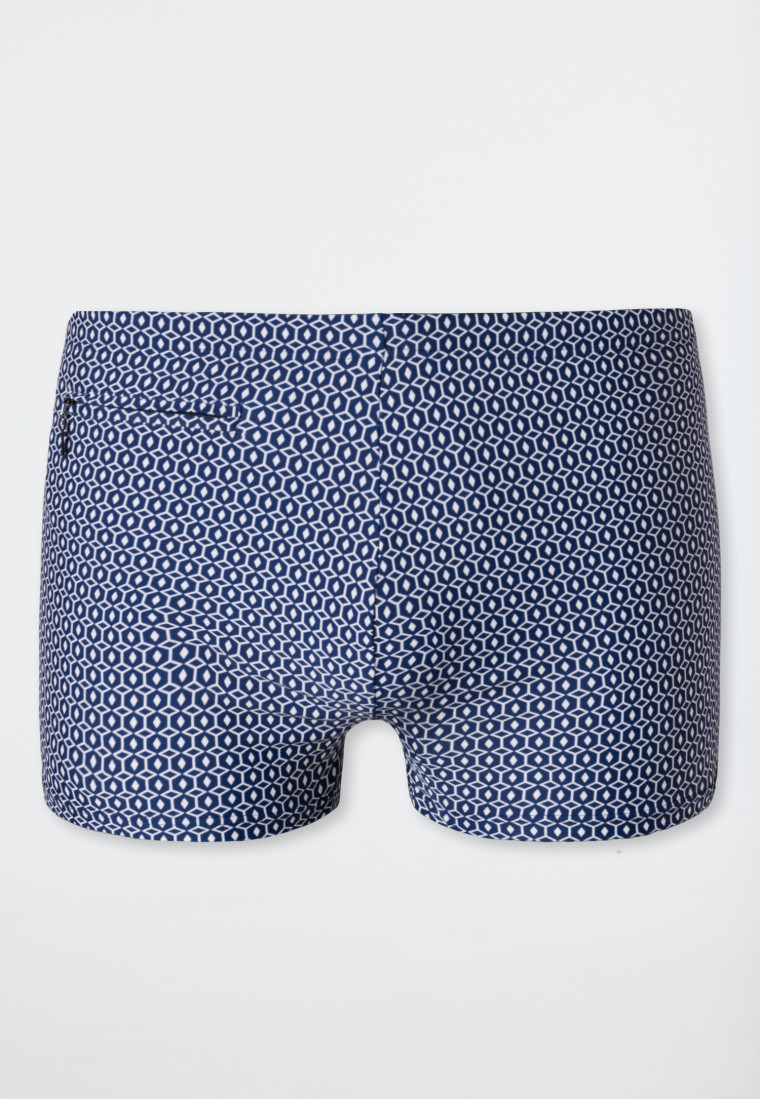 Badehose Wirkware Retro Rauten gemustert navy - Classic Swim