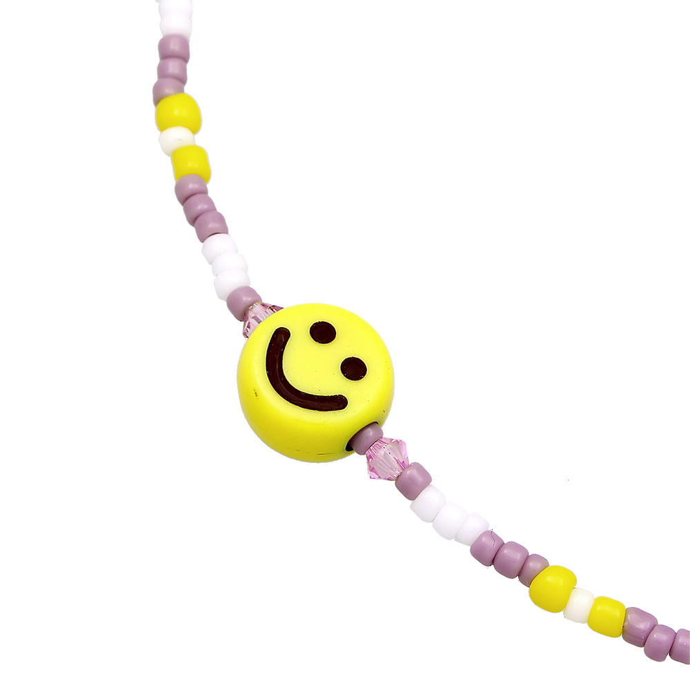 Elli Elli Collier Enfants Smiiley symbole perles Emoji avec perles d'eau douce en arge collier