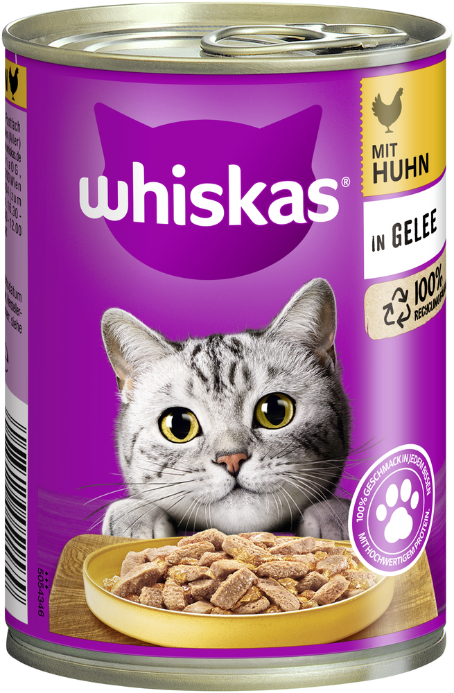 Whiskas Nassfutter Whiskas Adult 1+ Gelee 12x400g Huhn