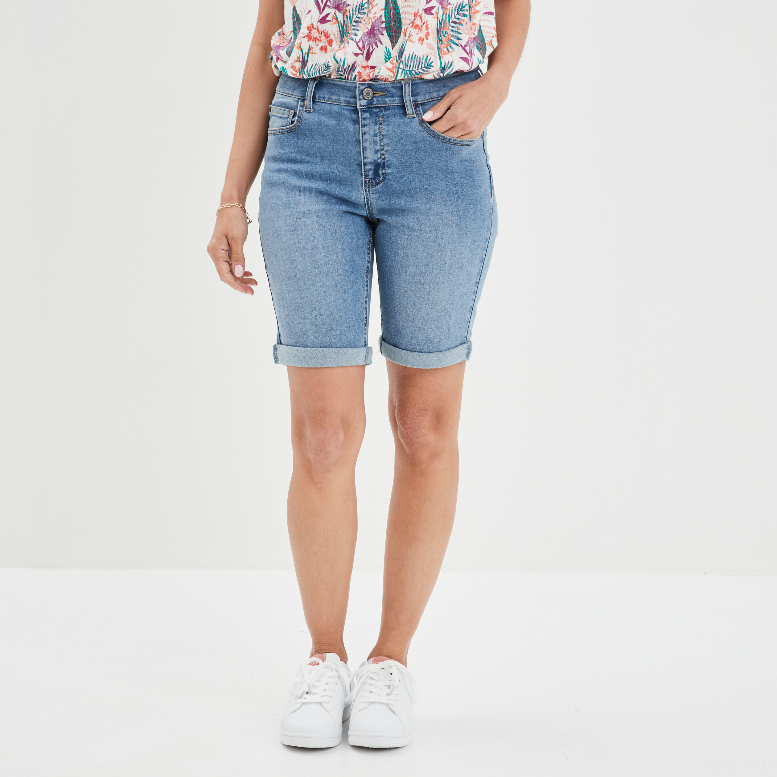 Berduma à ourlets denim double stone femme | La Halle