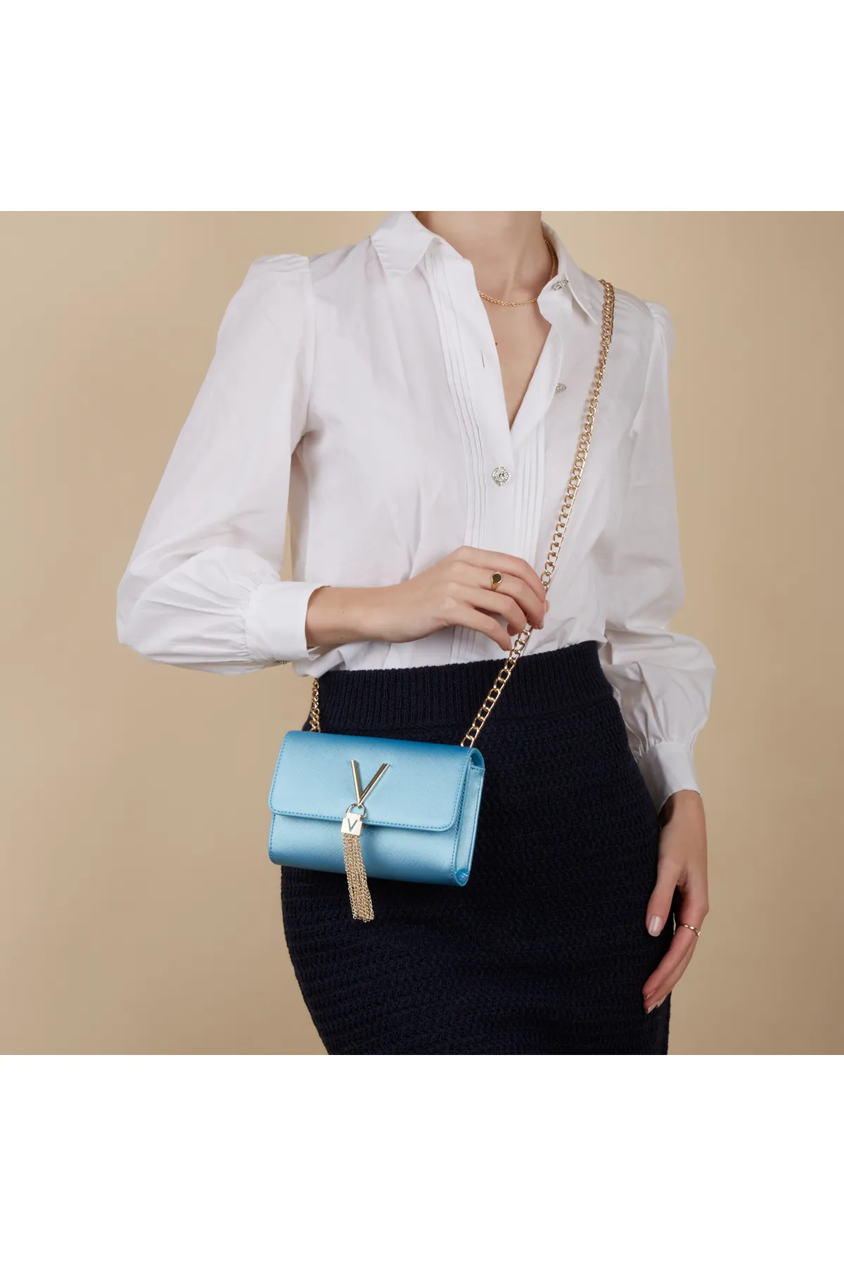 1'ASLAN  Valentino Bags Divina Damen Umhängetasche Blau Vbs1ij03turchese