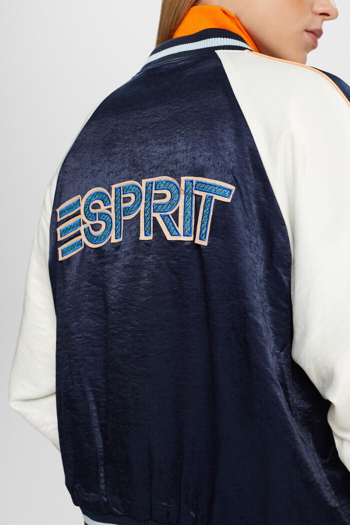 Bomberjacke aus Satin mit Logo