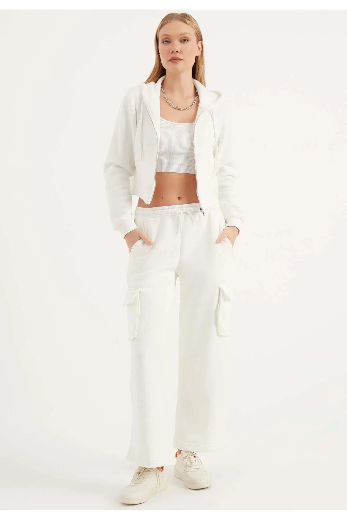 Herita  Jogginghose - Weiß - Wide Leg