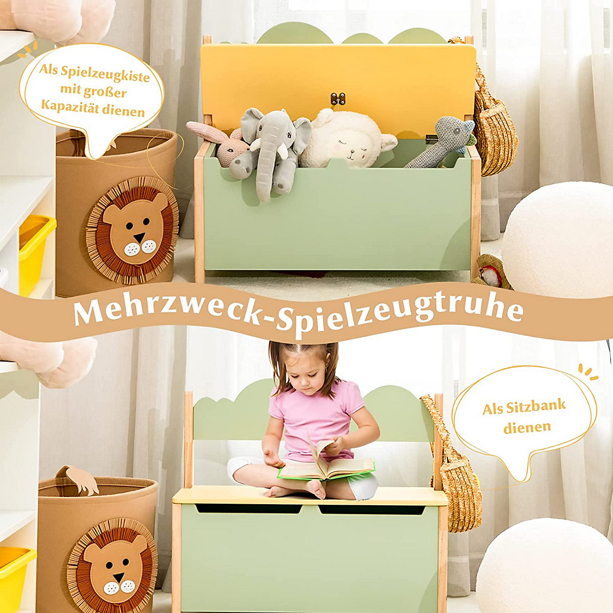Sitzbank Spielzeugtruhe mit Deckel