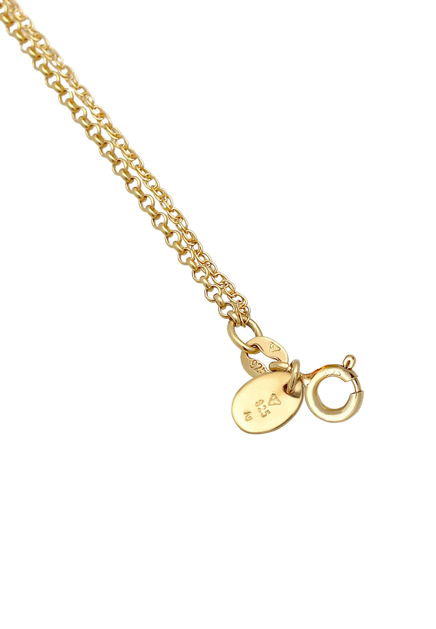 Ciondolo da donna Elli PREMIUM con serpente, luna al tramonto e pietra di luna in argento sterling 925 placcato oro