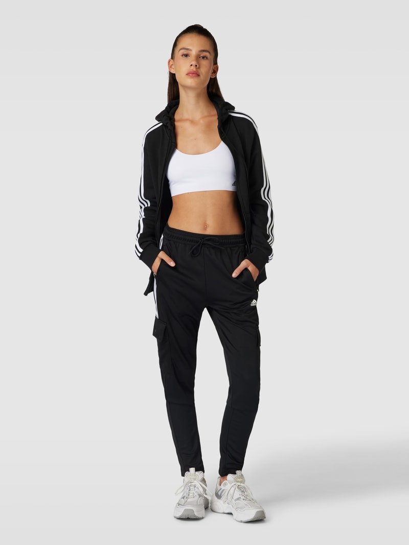 Sweatjacke mit Label-Stitching in schwarz