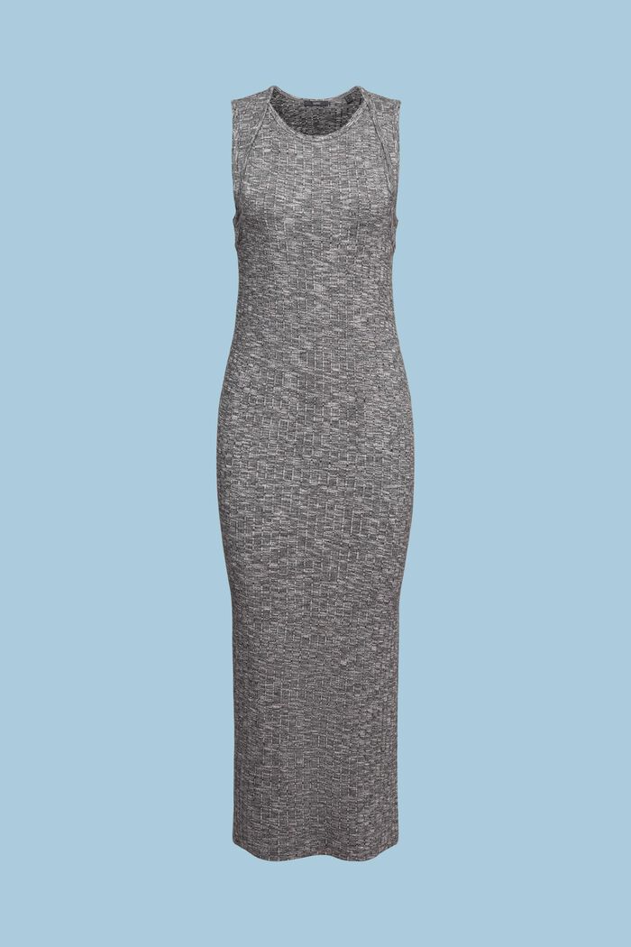 Geripptes, meliertes Midikleid