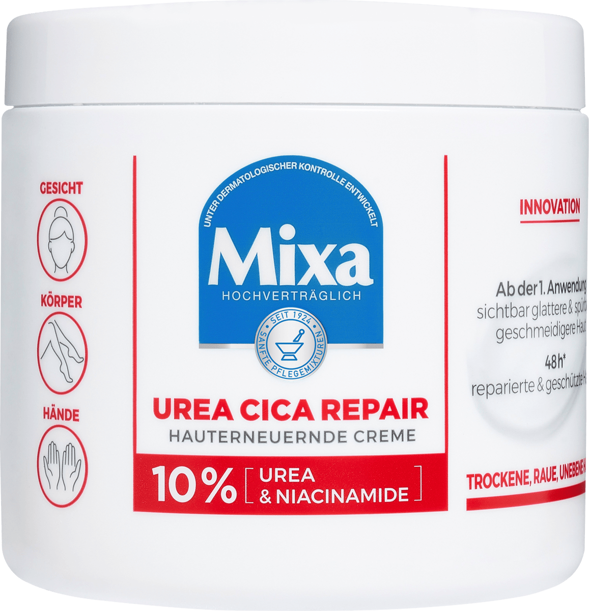 Pflegecreme Urea Cica Repair 10 % Urea & Niacinamide, 400 ml