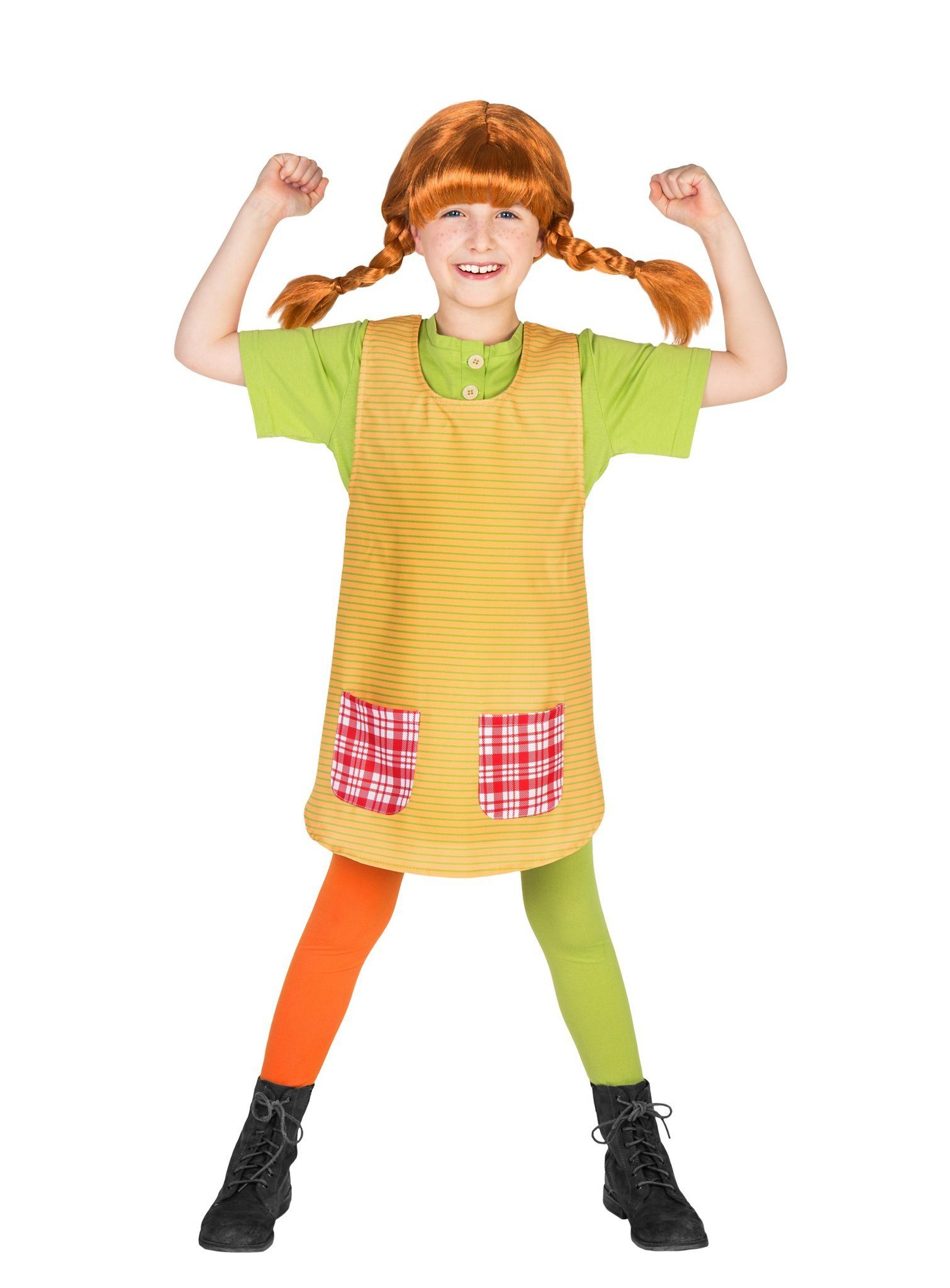 Maskworld Kostüm Pippi Langstrumpf Kinderkostüm, Richtig stark: den Filmen originalgetreu nachempfunden und weltweit al