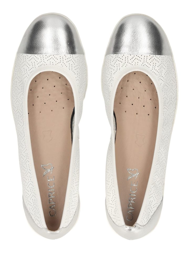 Caprice Ballerinas in Weiß/Silber günstig kaufen