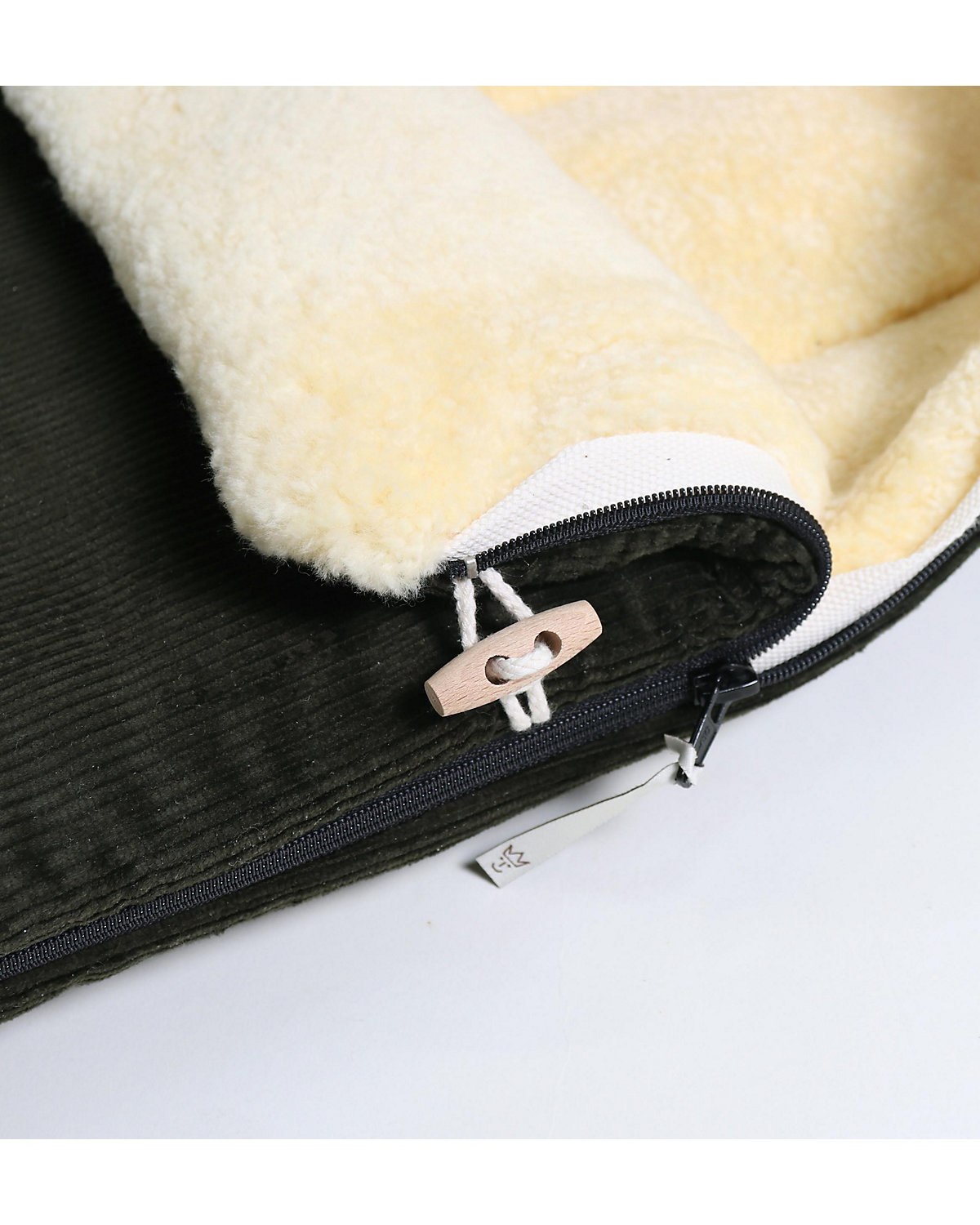 FILIA CORD Babyschalen Fußsack, Lammfell medizin, Fb. olive green