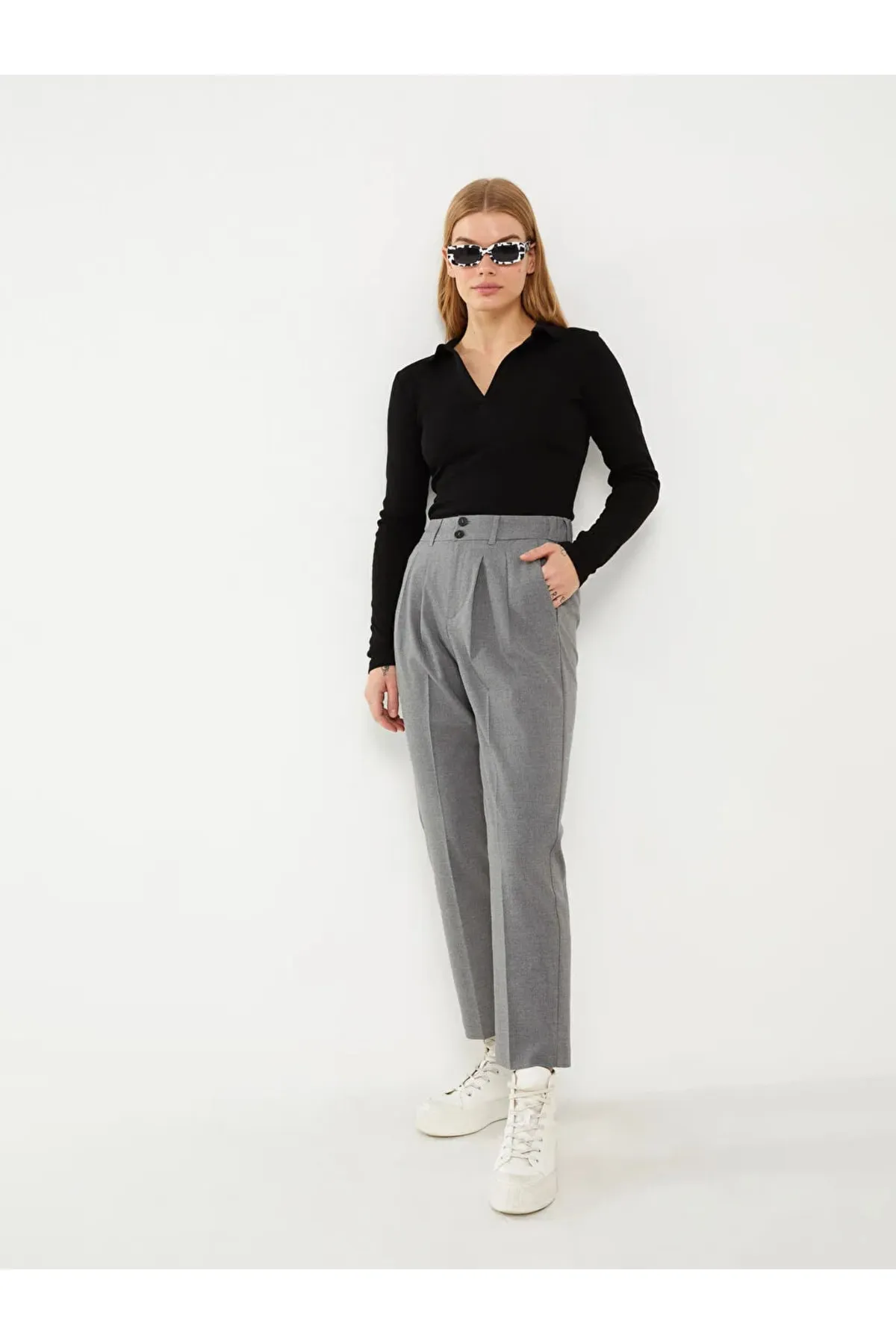LC Waikiki  Lcw Casual Damen-Karottenhose mit elastischem Bund