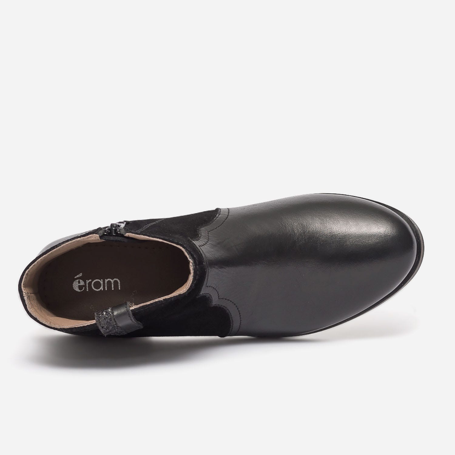 Boots en cuir noir fille