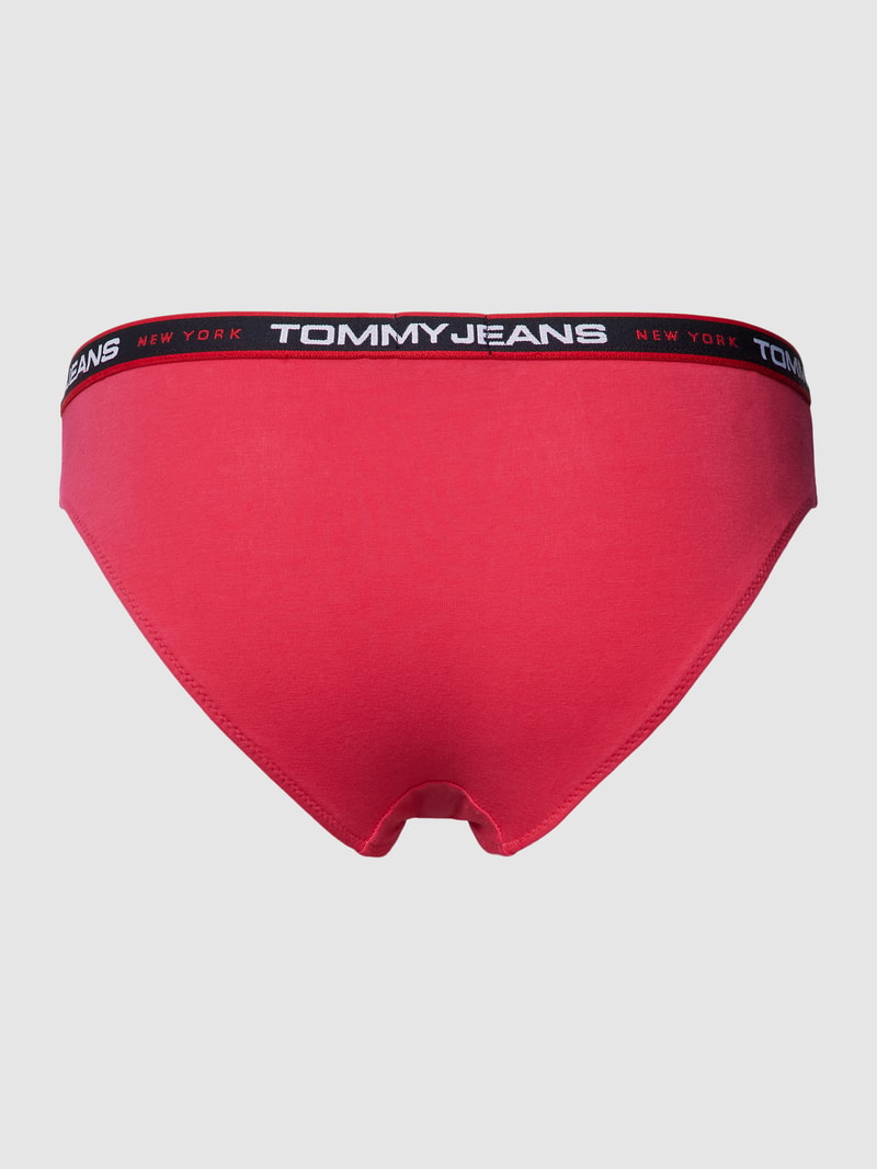 Slip mit elastischem Logo-Bund Modell 'NEW YORK' im 3er-Pack in aubergine